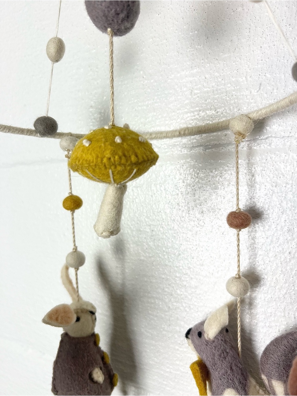 Woodland animals Baby Mobile nursery decor Neutral mushroom deer bunny - Picture 4 of 7